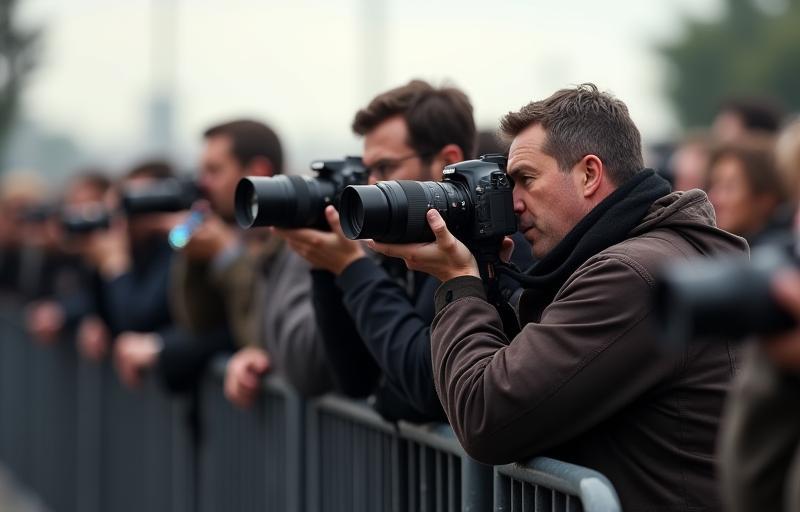 Paparazzi taking photos.